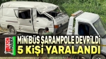Afyon’da minibüs şarampole devrildi, 5 kişi yaralandı