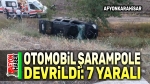 Afyon’da otomobil şarampole devrildi, 7 kişi yaralandı