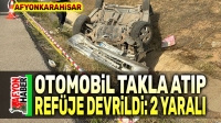 Otomobil takla atıp refüje devrildi, 2 kişi yaralandı