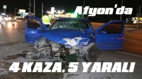 Afyon’da 4 trafik kazası, 5 yaralı