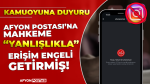 Afyon Postası’na mahkeme ‘yanlışlıkla’ erişim engeli getirmiş!