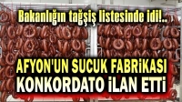 Afyon’da sucuk fabrikası konkordato ilan etti