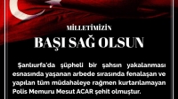 Şehit polis memuru için taziye mesajı