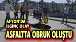 Afyon’da asfalt çöktü, 3 metre dernliğinde çukur oluştu