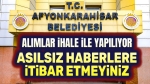 Afyonkarahisar Belediyesi: Asılsız iddialara itibar etmeyiniz