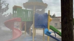 Oyun parkında alevden dolayı maddi hasar oluştu
