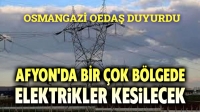 OEDAŞ Afyonkarahisar Planlı Elektrik Kesintileri