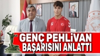 Genç pehlivan başarısını İl Milli Eğitim Müdürüne anlattı