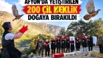 Afyon’da yetiştirilen 200 çil keklik doğaya bırakıldı